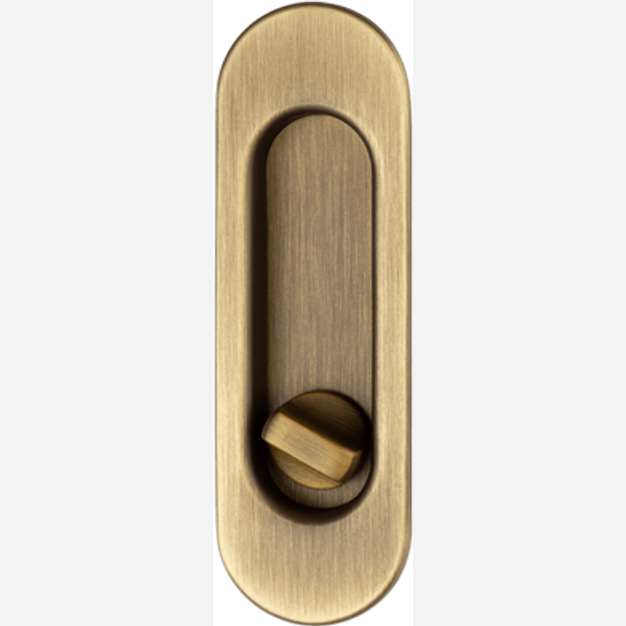 Ручка-лодочка для раздвижной двери с заверткой матовая бронза