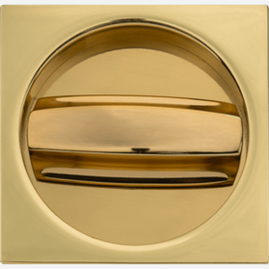 Ручка-квадрат для раздвижной двери с заверткой полированное золото