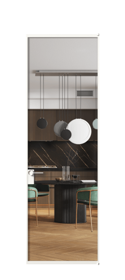 Алюминиевая дверь АЛПЛ040.01 Алюминий Белый Прозрачное стекло "Crystal Vision", калёное Цена 141270  | Volhovec