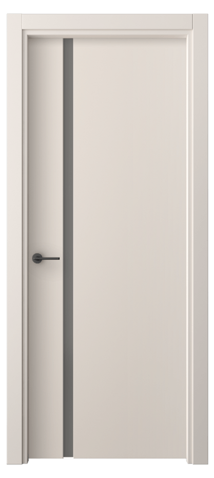 Межкомнатная дверь Freedom 4222 ПЭТ пудровый бежевый Сатинированное серое стекло, триплекс Цена 28879 ₽ | Volhovec