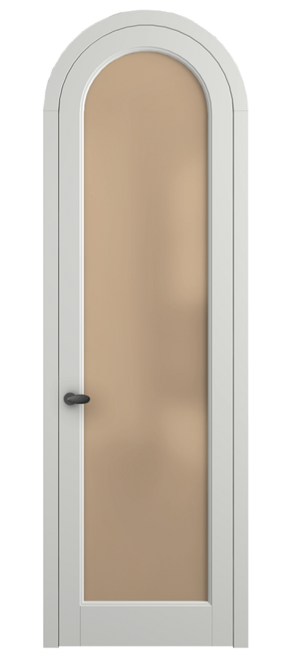 Межкомнатная дверь Palazzo 6814 Матовый светло-серый Сатинированное оранжевое стекло, триплекс Цена 125159 ₽ | Volhovec