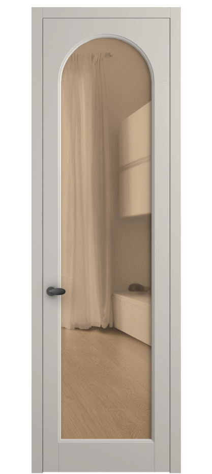 Межкомнатная дверь Palazzo 6804 Матовый облачно-серый Прозрачное оранжевое стекло, триплекс Цена 97029 ₽ | Volhovec