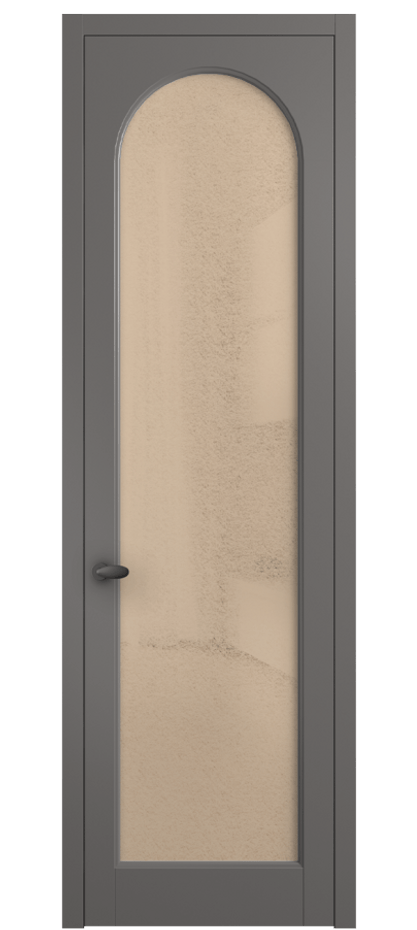 Межкомнатная дверь Palazzo 6804 Матовый классический серый Фактурное оранжевое стекло "Лёд", триплекс Цена 103029 ₽ | Volhovec