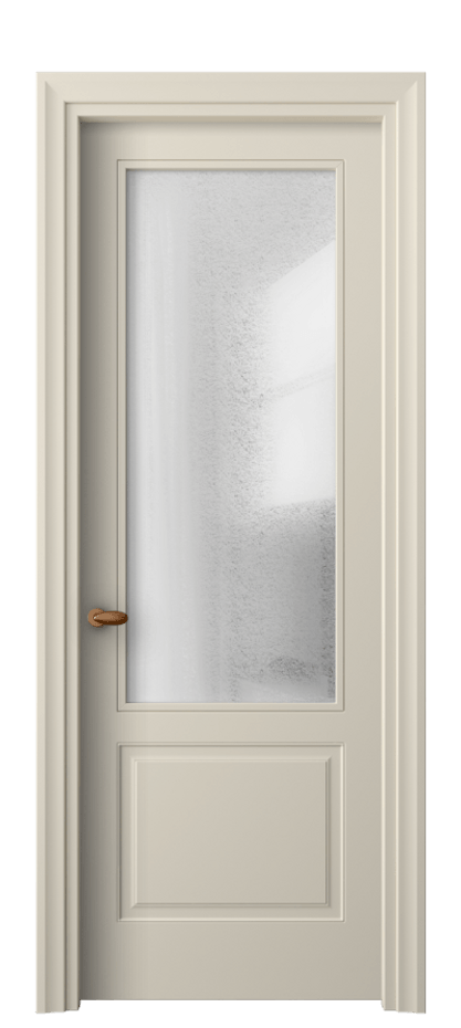 Межкомнатная дверь Esse 8552 Матовый бежево-серый Фактурное стекло "Лёд", триплекс Цена 57679 ₽ | Volhovec