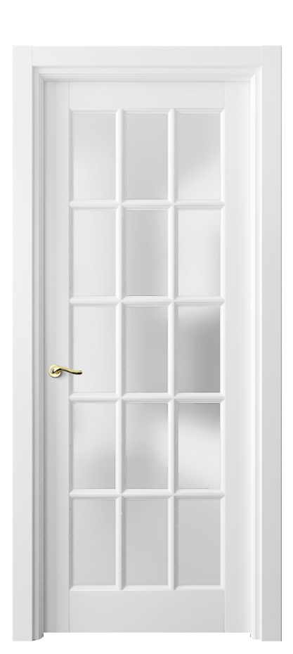 Межкомнатная дверь Лигнум 0708 Матовый белоснежный Сатинированное стекло Цена 126830 ₽ | Volhovec