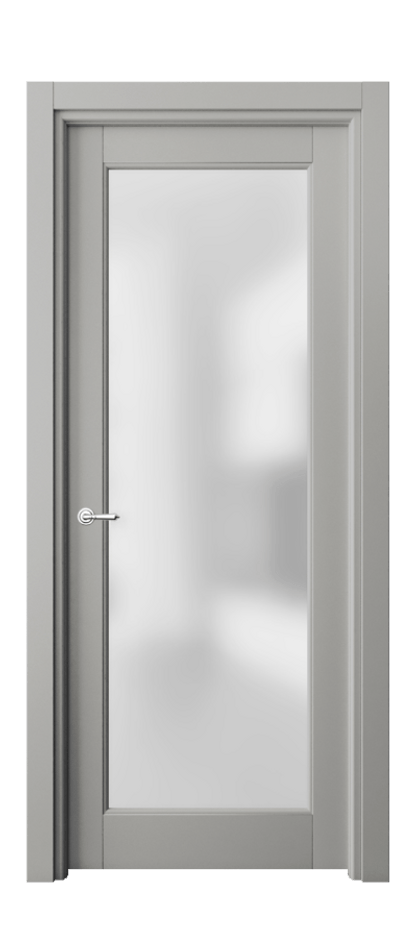 Межкомнатная дверь Тоскана Литера 6300 Матовый нейтральный серый Сатинированное стекло Цена 92299 ₽ | Volhovec