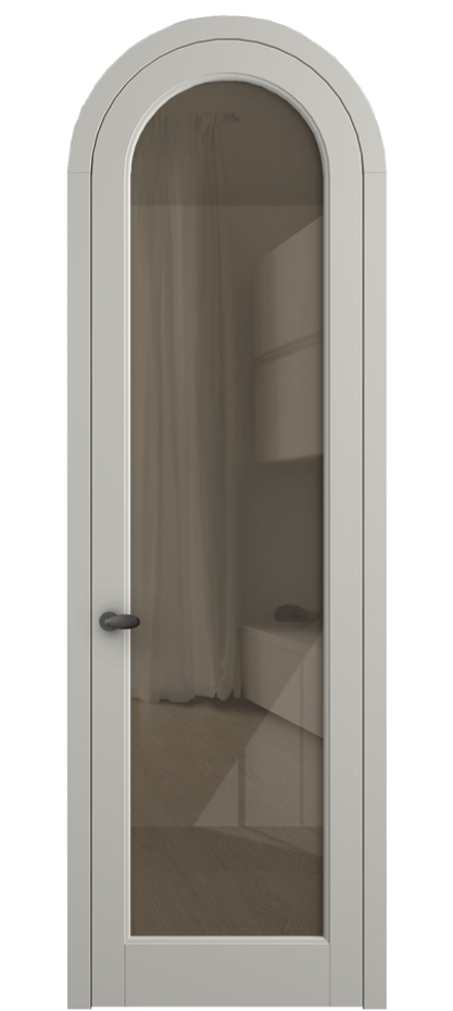 Межкомнатная дверь Palazzo 6814 Матовый тёплый серый Рефлективное бронзовое стекло "Stopsol", калёное Цена 133159 ₽ | Volhovec