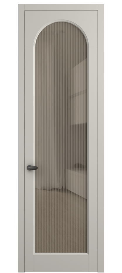 Межкомнатная дверь Palazzo 6804 Матовый облачно-серый Рифлёное бронзовое стекло "Moru", триплекс Цена 105029 ₽ | Volhovec