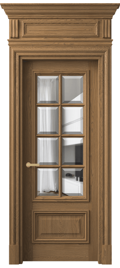 Межкомнатная дверь Antique 7316 Дуб мускатный матовый Прозрачное стекло с фацетом, 6 мм Цена 223095 ₽ | Volhovec