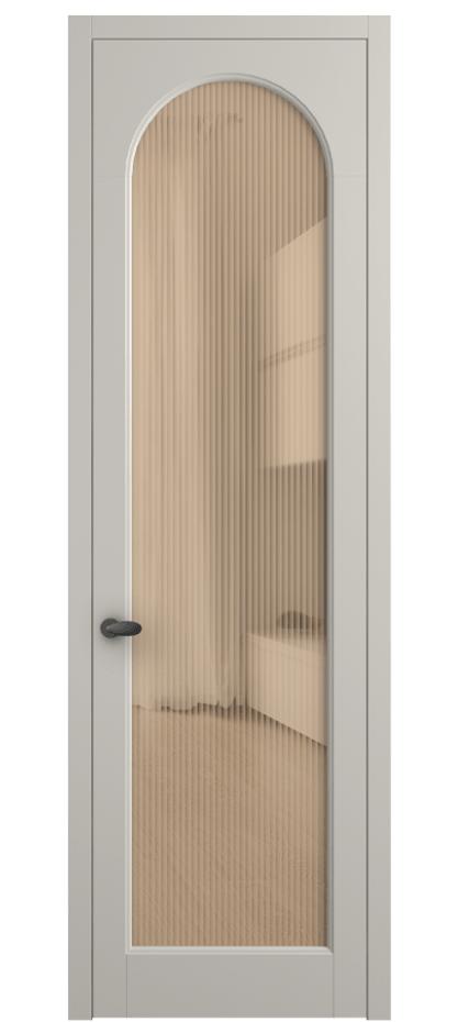 Межкомнатная дверь Palazzo 6804 Матовый облачно-серый Рифлёное оранжевое стекло "Moru", триплекс Цена 105029 ₽ | Volhovec