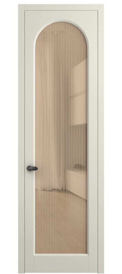 Межкомнатная дверь Palazzo 6804 Матовый молочно-белый Рифлёное оранжевое стекло "Moru", триплекс Цена 105029 ₽ | Volhovec