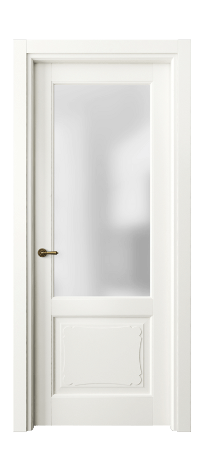 Межкомнатная дверь Тоскана Элегантэ 6322 Матовый жемчужный Сатинированное стекло Цена 95099 ₽ | Volhovec