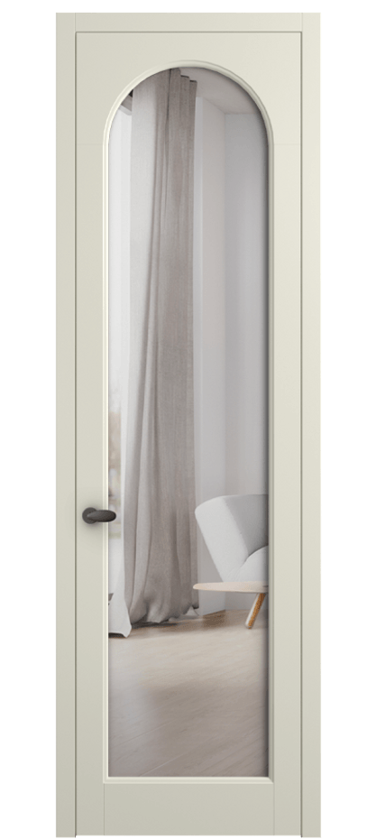 Межкомнатная дверь Palazzo 6804 Матовый молочно-белый Двустороннее зеркало, триплекс Цена 99029 ₽ | Volhovec