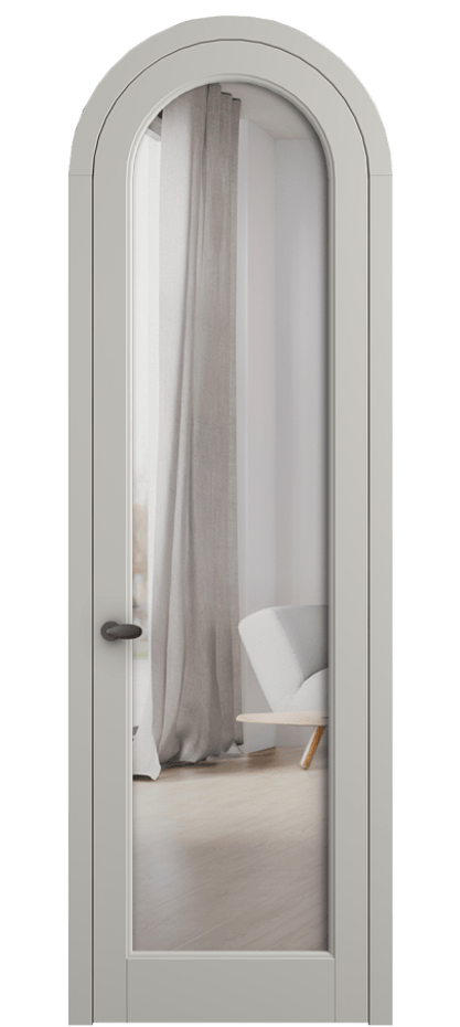 Межкомнатная дверь Palazzo 6814 Матовый тёплый серый Двустороннее зеркало, триплекс Цена 127159 ₽ | Volhovec