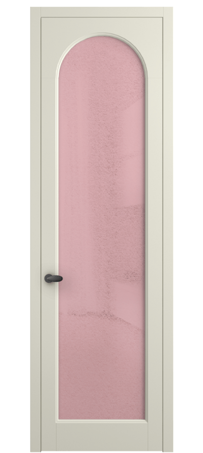 Межкомнатная дверь Palazzo 6804 Матовый молочно-белый Фактурное розовое стекло "Лёд", триплекс Цена 103029 ₽ | Volhovec