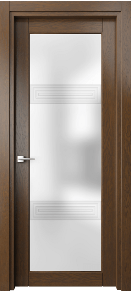 Межкомнатная дверь Эго 6112 Дуб королевский Сатинированное стекло "3Д" Цена 122599 ₽ | Volhovec