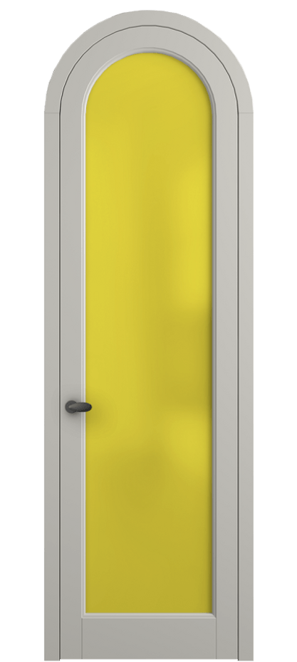 Межкомнатная дверь Palazzo 6814 Матовый тёплый серый Сатинированное жёлтое стекло, триплекс Цена 125159 ₽ | Volhovec