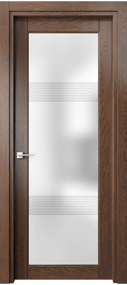 Межкомнатная дверь Эго 6112 Дуб коньячный Сатинированное стекло "3Д" Цена 122599 ₽ | Volhovec