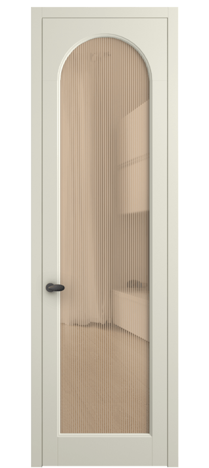 Межкомнатная дверь Palazzo 6804 Матовый молочно-белый Рифлёное оранжевое стекло "Дюна", триплекс Цена 103029 ₽ | Volhovec