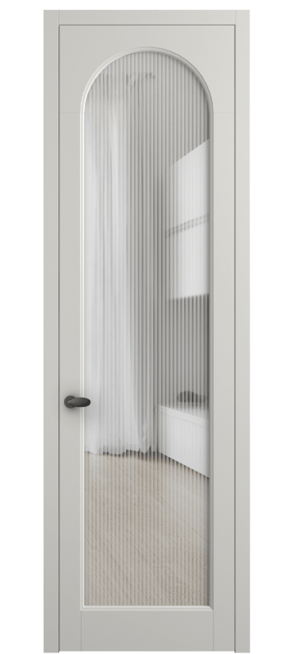 Межкомнатная дверь Палаццо 6804 Матовый серый Рифлёное стекло "Мору", триплекс Цена 105029 ₽ | Volhovec