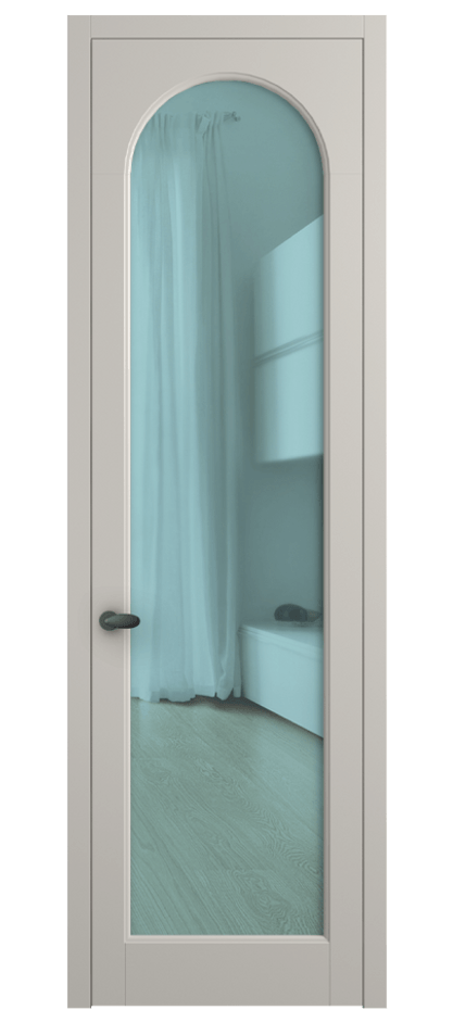 Межкомнатная дверь Palazzo 6804 Матовый облачно-серый Прозрачное голубое стекло, триплекс Цена 97029 ₽ | Volhovec