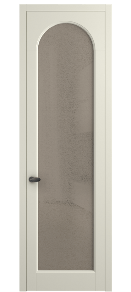 Межкомнатная дверь Palazzo 6804 Матовый молочно-белый Фактурное бронзовое стекло "Лёд", триплекс Цена 103029 ₽ | Volhovec