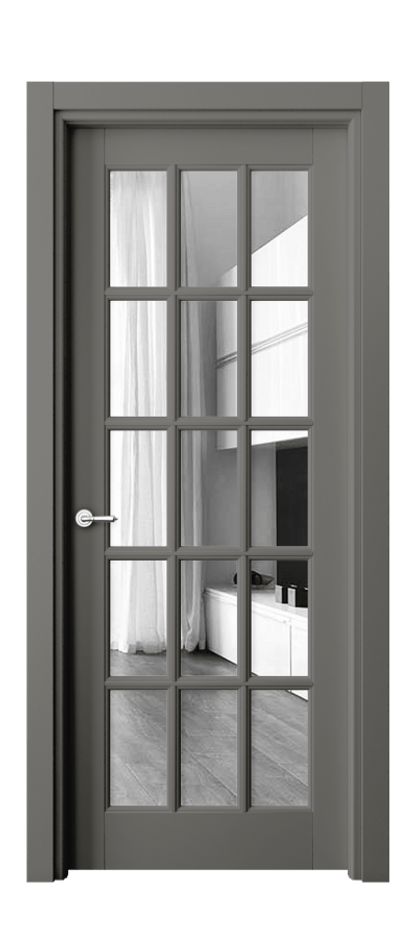 Межкомнатная дверь Toscana Grigliato 6311 Бук классический серый Двустороннее зеркало, триплекс, 6 мм Цена 92900 ₽ | Volhovec