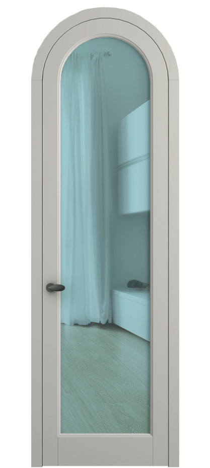 Межкомнатная дверь Palazzo 6814 Матовый тёплый серый Прозрачное голубое стекло, триплекс Цена 125159 ₽ | Volhovec
