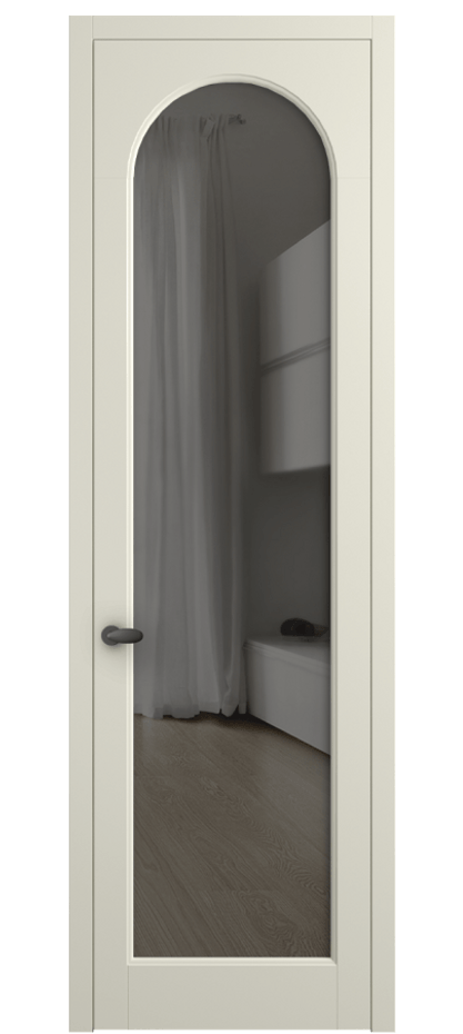 Межкомнатная дверь Palazzo 6804 Матовый молочно-белый Прозрачное серое стекло, триплекс Цена 97029 ₽ | Volhovec