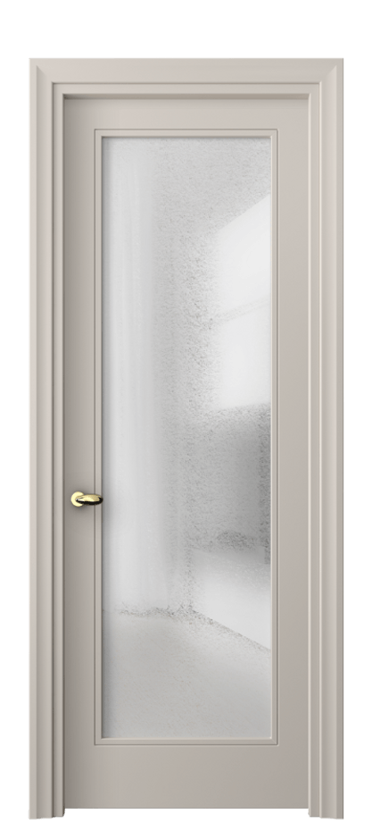 Межкомнатная дверь Esse 8502 Матовый светло-бежевый Фактурное стекло "Лёд", триплекс Цена 57679 ₽ | Volhovec