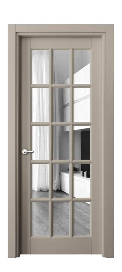 Межкомнатная дверь Toscana Grigliato 6311 Бук бисквитный Двустороннее зеркало, триплекс, 6 мм Цена 92900 ₽ | Volhovec