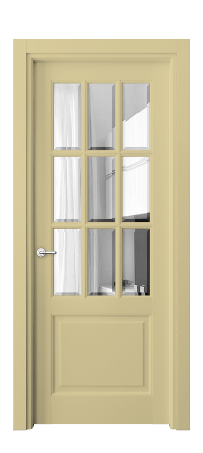 Межкомнатная дверь Toscana Grigliato 6312 Бук белоснежный Прозрачное стекло с фацетом, 6 мм Цена 121800 ₽ | Volhovec