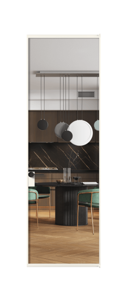 Алюминиевая дверь АЛПЛ040.01 Алюминий пудровый белый Прозрачное стекло "Crystal Vision", калёное Цена 145770  | Volhovec