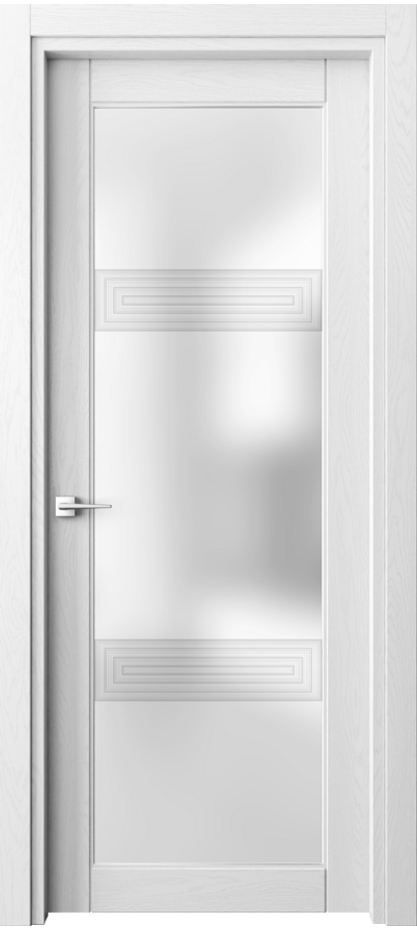 Межкомнатная дверь Эго 6112 Дуб белоснежный Сатинированное стекло "3Д" Цена 121399 ₽ | Volhovec