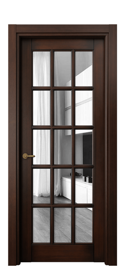 Межкомнатная дверь Toscana Grigliato 6311 Бук тёмный с патиной Двустороннее зеркало, триплекс, 6 мм Цена 107690 ₽ | Volhovec