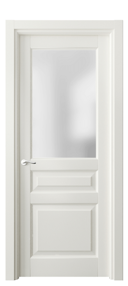 Межкомнатная дверь Лигнум 0710 Матовый жемчужный Сатинированное стекло Цена 99099 ₽ | Volhovec