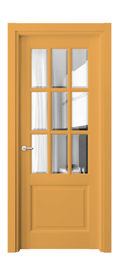 Межкомнатная дверь Toscana Grigliato 6312 Бук белоснежный Прозрачное стекло с фацетом, 6 мм Цена 121800 ₽ | Volhovec