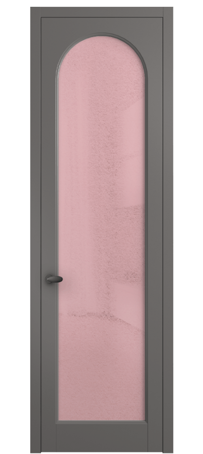 Межкомнатная дверь Palazzo 6804 Матовый классический серый Фактурное розовое стекло "Лёд", триплекс Цена 103029 ₽ | Volhovec