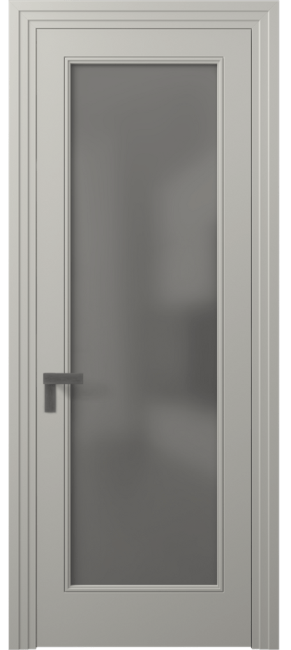 Межкомнатная дверь Rocca 8300 Матовый тёплый серый Сатинированное серое стекло, триплекс Цена 62319 ₽ | Volhovec