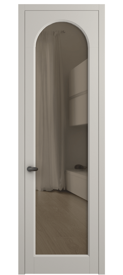 Межкомнатная дверь Palazzo 6804 Матовый облачно-серый Прозрачное бронзовое стекло, триплекс Цена 97029 ₽ | Volhovec