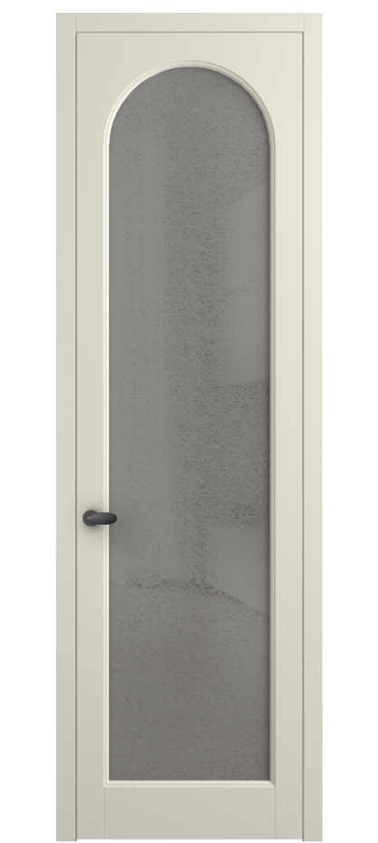 Межкомнатная дверь Palazzo 6804 Матовый молочно-белый Фактурное серое стекло "Лёд", триплекс Цена 103029 ₽ | Volhovec