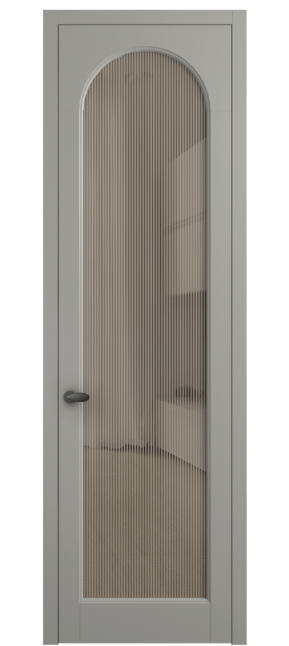 Межкомнатная дверь Palazzo 6804 Матовый нейтральный серый Рифлёное бронзовое стекло "Дюна", триплекс Цена 103029 ₽ | Volhovec
