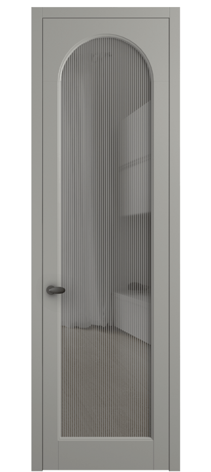 Межкомнатная дверь Palazzo 6804 Матовый нейтральный серый Рифлёное серое стекло "Дюна", триплекс Цена 103029 ₽ | Volhovec