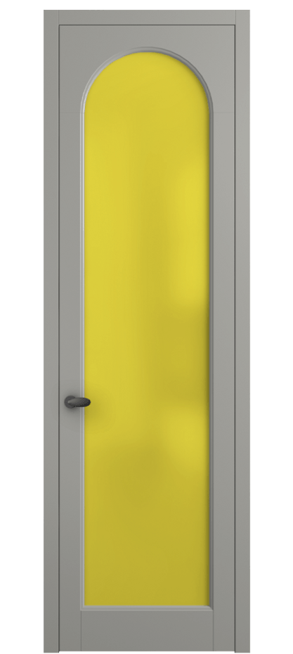 Межкомнатная дверь Palazzo 6804 Матовый нейтральный серый Сатинированное жёлтое стекло, триплекс Цена 97029 ₽ | Volhovec