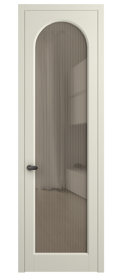 Межкомнатная дверь Palazzo 6804 Матовый молочно-белый Рифлёное бронзовое стекло "Moru", триплекс Цена 105029 ₽ | Volhovec