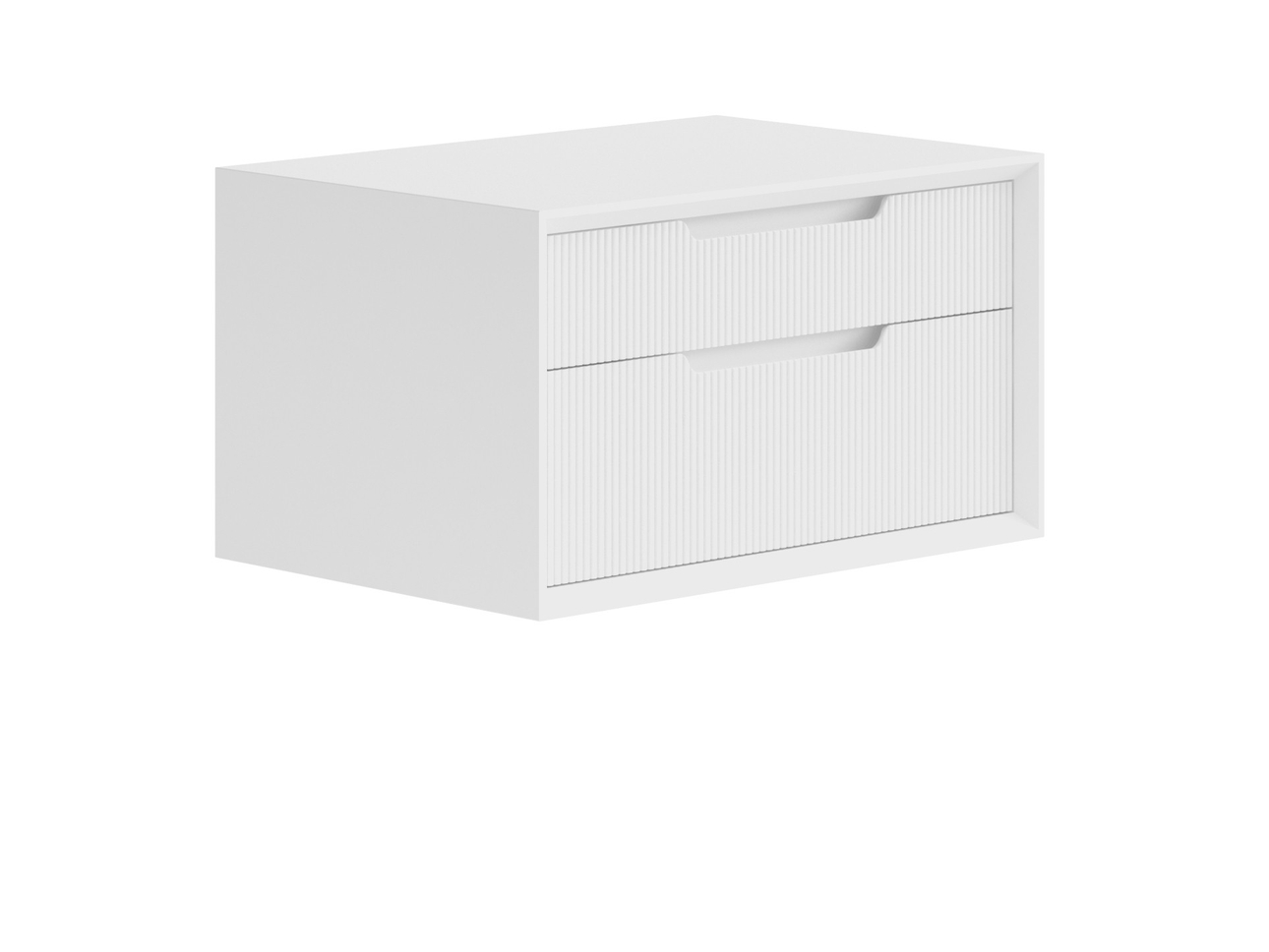 Тумба подвесная прикроватная Velvet 2 ящика Матовый белоснежный
