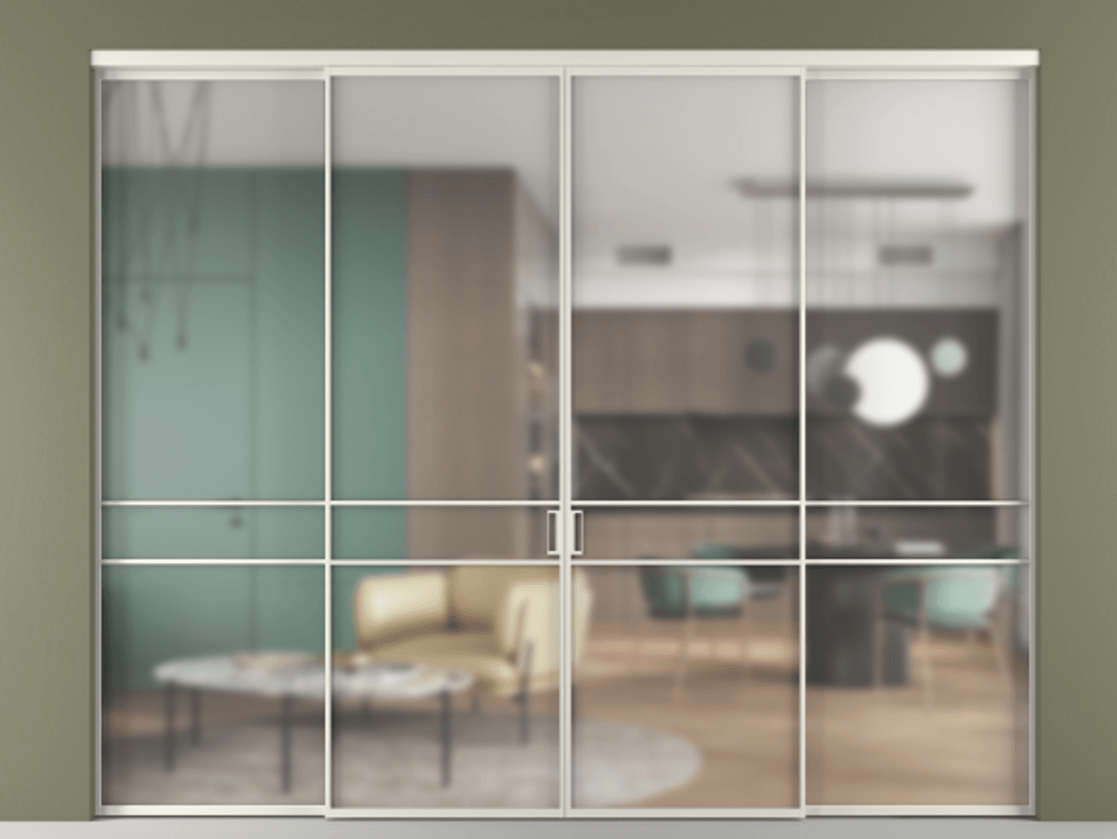 Перегородка Formato внутри проёма четырёхстворчатая #VENDORCODE# #FURNISH# #GLASS# Цена #PRICE#  | Volhovec