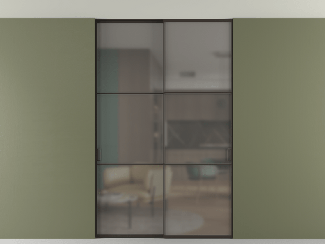 Перегородка Formato внутри проёма скрытое крепление в потолок 2 створки АЛПР 040.03 Алюминий антрацит Сатинированное серое стекло, триплекс. Цена 248215 ₽ 1. Полотно 2 шт. (800/2100 мм)
2. Комплект установки раздвижной системы
3. Базовый комплект фурнитуры
4. Ручка RONDO. Фабрика дверей Волховец 8 (800) 551 43 19 Перегородка Formato внутри проёма скрытое крепление в потолок 2 створки АЛПР 040.03 Алюминий антрацит Сатинированное серое стекло, триплекс Цена 248215 ₽ | Volhovec