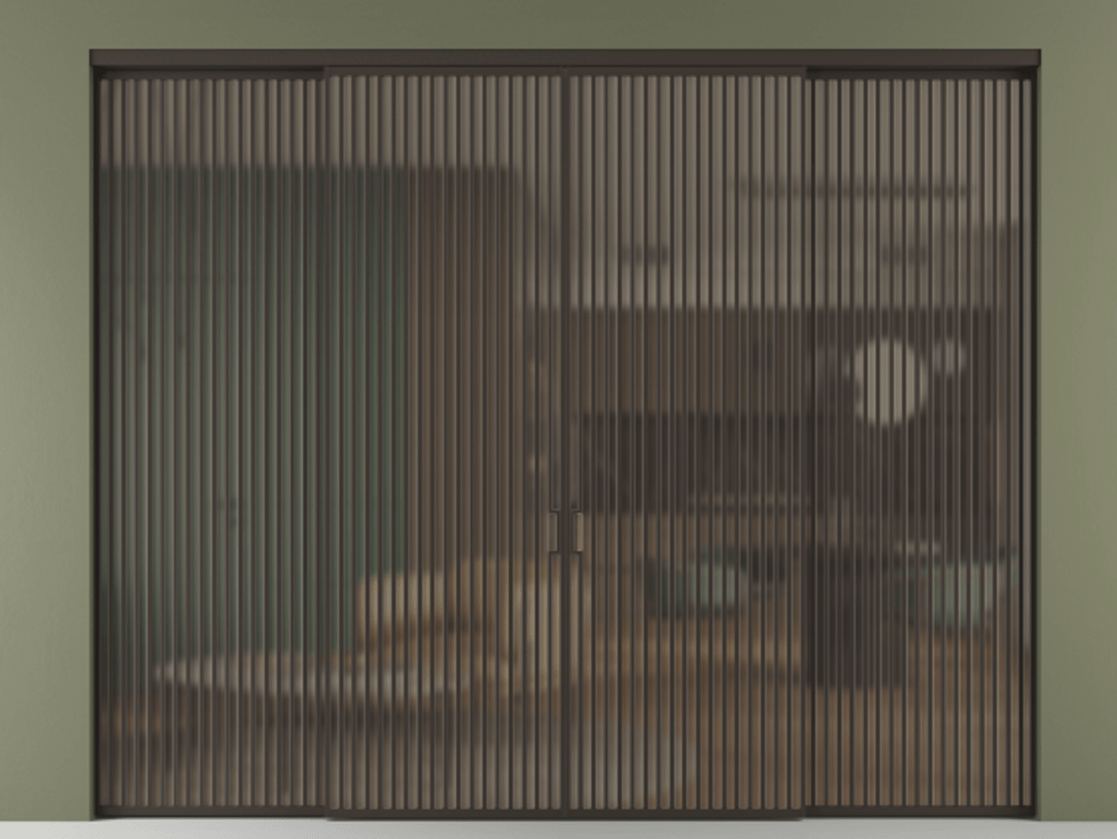 Перегородка Формато внутри проёма 4 створки АЛПР 040.06 Алюминий антрацит Сатинированное бронзовое стекло, триплекс. Цена 616100 ₽ 1. Полотно 4 шт. (800/2100 мм)
2. Комплект установки раздвижной системы
3. Базовый комплект фурнитуры
4.Ручка Рондо. Фабрика дверей Волховец 8 (800) 551 43 19 Перегородка Формато внутри проёма 4 створки АЛПР 040.06 Алюминий антрацит Сатинированное бронзовое стекло, триплекс Цена 616100 ₽ | Volhovec