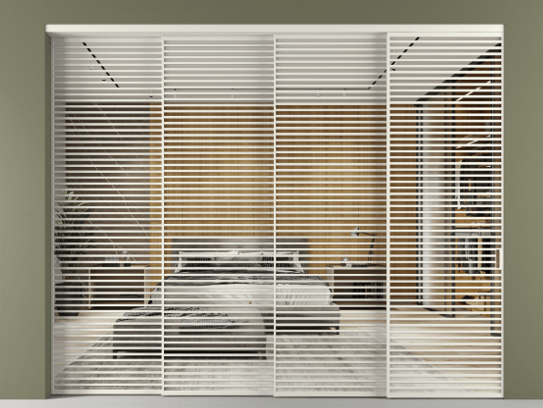 Перегородка Formato внутри проёма телескопик синхро 3 АЛПР 040.07 Алюминий Белый Двустороннее зеркало, триплекс 6 мм, триплекс 6 мм Цена 822700 ₽ | Volhovec